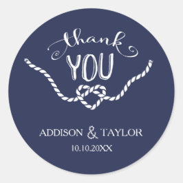 結び目の書道ありがとう ラウンドシール