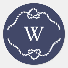 結び目の書道のモノグラム ラウンドシール