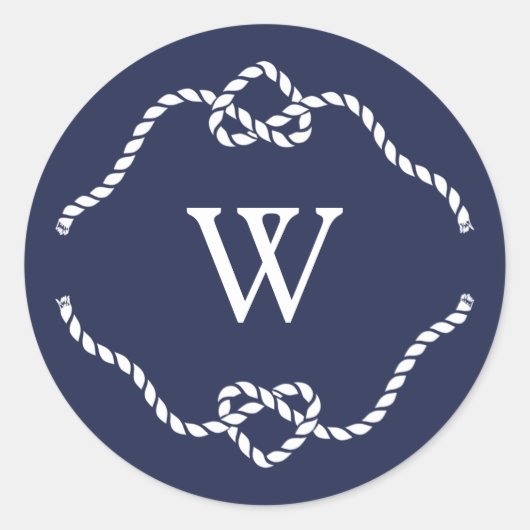 結び目の書道のモノグラム ラウンドシール (正面)