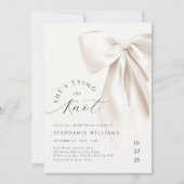 結び目の白い弓ブライダルシャワー招待状 招待状 (正面)