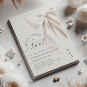 結び目の白い弓ブライダルシャワー招待状 招待状