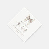 結び目の白い弓ブライダルシャワー スタンダードカクテルナプキン (角)