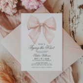 結び目の白い弓ブライダルシャワー 招待状