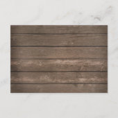 結び目の素朴な木製の結婚式の情報カードを結んで下さい エンクロージャーカード (裏面)