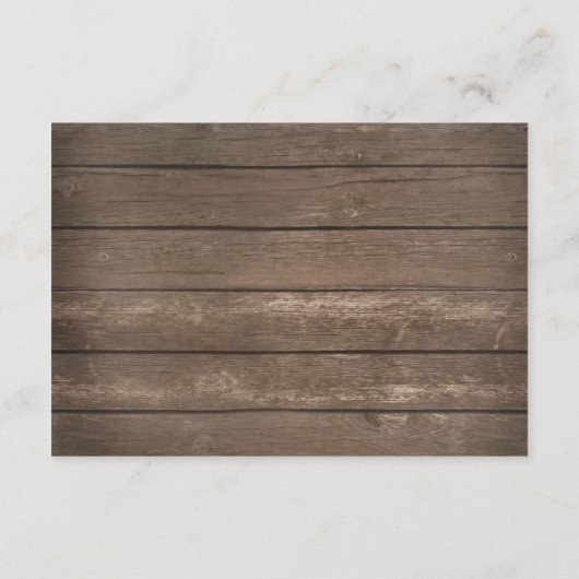 結び目の素朴な木製の結婚式の情報カードを結んで下さい エンクロージャーカード (裏面)