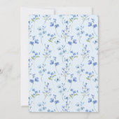 結び目の結び付ける埃っぽいブルーワイルドフラワーブライダルシャワー 招待状 (裏面)