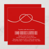 結び目の結び目はビッグレッ結婚ドの 招待状 (正面/裏面)