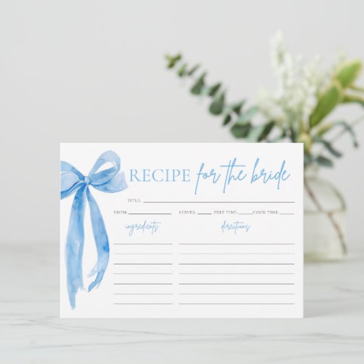 結び目の結び目ブライダルシャワーレシピカード 招待状 (スタンド正面)