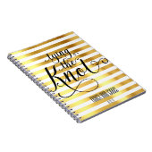 結び目の結婚式のノートを結ぶ白および金ゴールド ノートブック (右側)