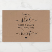 結び目の結婚式の引き出物 リキュールボトルラベル (シングルラベル)