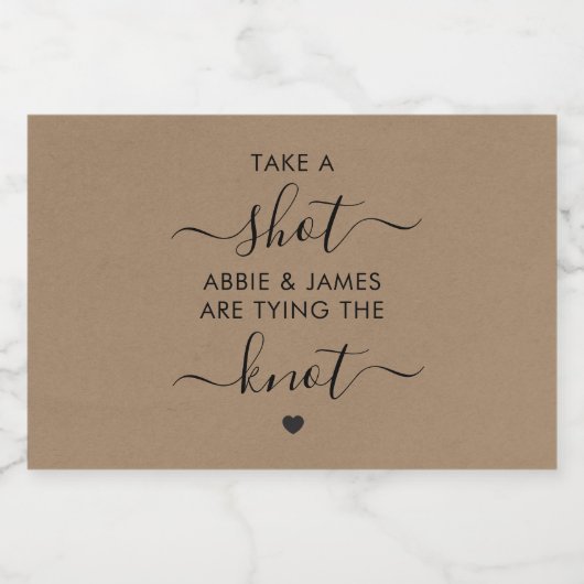 結び目の結婚式の引き出物 リキュールボトルラベル (シングルラベル)