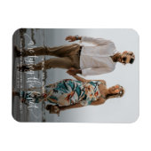 結び目の結婚式の日付写真のマグネットを保存 マグネット (横)