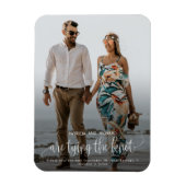 結び目の結婚式の日付写真のマグネットを保存 マグネット (縦)