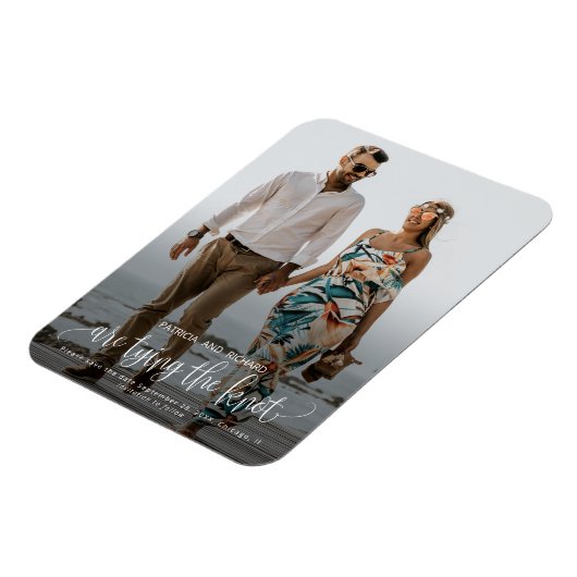 結び目の結婚式の日付写真のマグネットを保存 マグネット (左側)