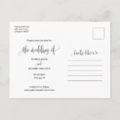 結び目の結婚式の日付写真を保存 ポストカード (裏面)