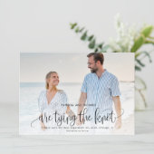 結び目の結婚式の日付写真を保存 招待状 (スタンド正面)