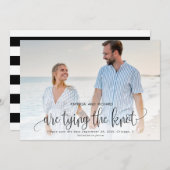 結び目の結婚式の日付写真を保存 招待状 (正面/裏面)