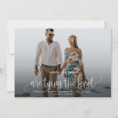 結び目の結婚式の日付写真を保存 招待状 (正面)