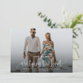 結び目の結婚式の日付写真を保存 招待状 (スタンド正面)