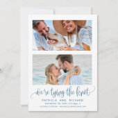 結び目の結婚式の日付2の写真を保存 招待状 (正面)