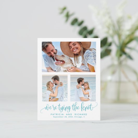 結び目の結婚式の日付3の写真を保存 ポストカード (スタンド正面)