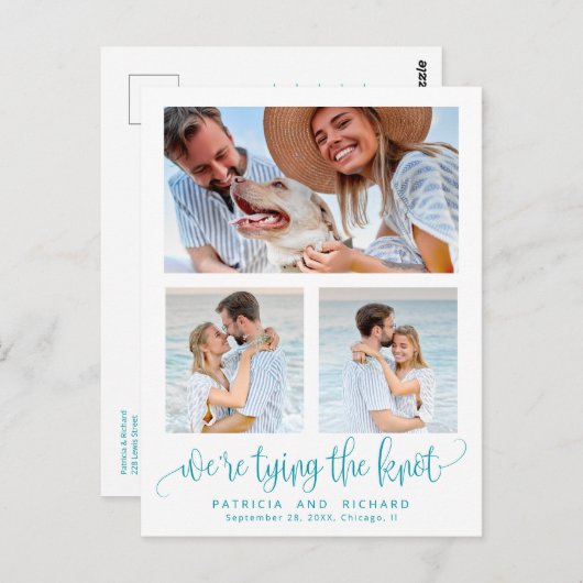 結び目の結婚式の日付3の写真を保存 ポストカード (正面/裏面)