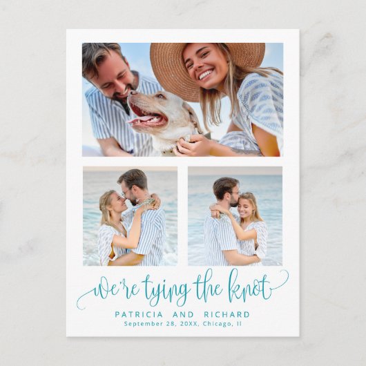結び目の結婚式の日付3の写真を保存 ポストカード (正面)