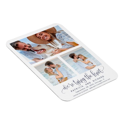 結び目の結婚式の日付3の写真を保存 マグネット (右側)