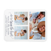 結び目の結婚式の日付3の写真を保存 マグネット (横)