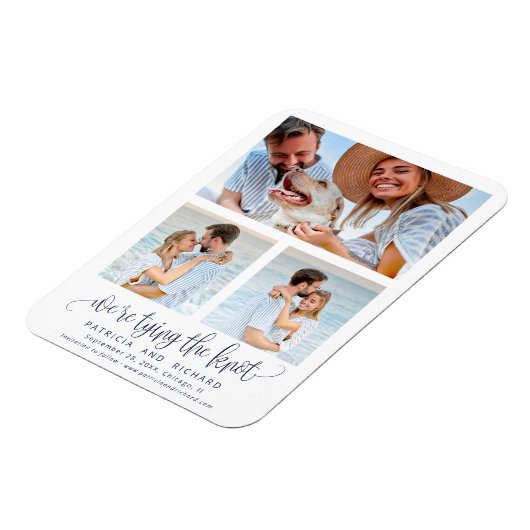 結び目の結婚式の日付3の写真を保存 マグネット (左側)