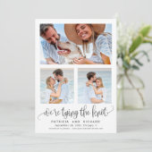 結び目の結婚式の日付3の写真を保存 招待状 (スタンド正面)