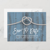 結び目の結婚式の結び付け日付を保存 案内ポストカード (正面/裏面)