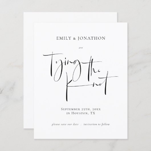 結び目の結婚式を結ぶ予算日付を保存 (正面/裏面)