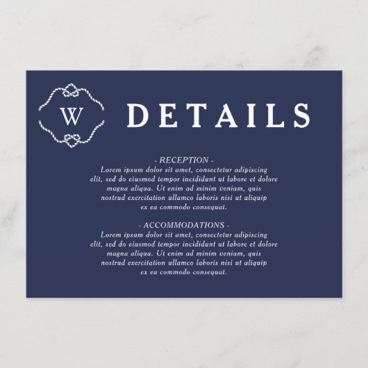 結び目の結婚詳細 エンクロージャーカード (正面)