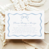 結び目の青ブライダルシャワーレシピ要求 エンクロージャーカード