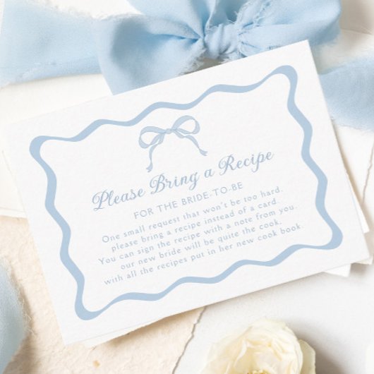 結び目の青ブライダルシャワーレシピ要求 エンクロージャーカード