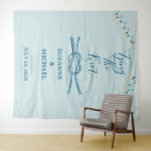 結び目の青航海のい木の写真の背景 タペストリー (インサイチュ(横))