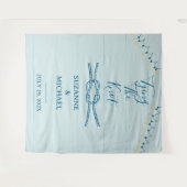 結び目の青航海のい木の写真の背景 タペストリー (正面(横))