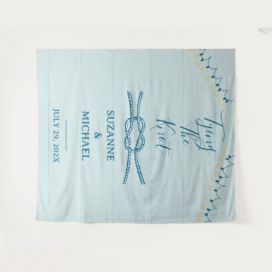 結び目の青航海のい木の写真の背景 タペストリー (正面(横))