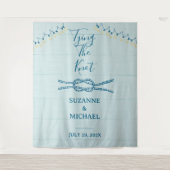 結び目の青航海のい木の写真の背景 タペストリー (正面)