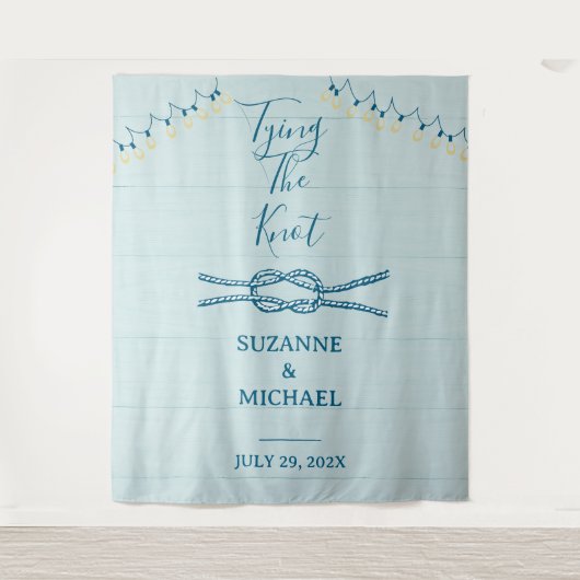 結び目の青航海のい木の写真の背景 タペストリー (正面)