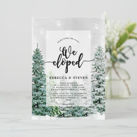 結び目の駆け落ち招待状を結ぶ冬のクリスマス 招待状 (スタンド正面)