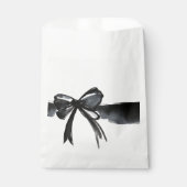 結び目の黒い水色の弓モダンの結婚数 フェイバーバッグ (正面)