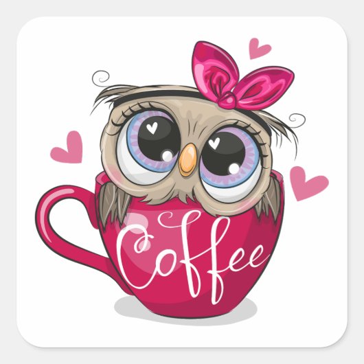 結び目は1杯のコーヒーに入れる スクエアシール (正面)