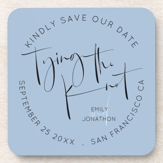 結び目ほこりっぽい青い形容姿デートを除く コースター (正面)