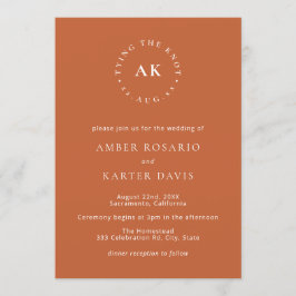 結び目をミニマル結ぶ燃えたオレンジ 招待状