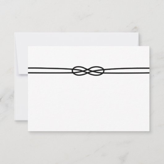 結び目をヨットの海ブルーウォーター色で結ぶ 出欠カード (裏面)