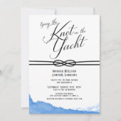 結び目をヨットの海ブルーウォーター色で結ぶ 招待状 (正面)