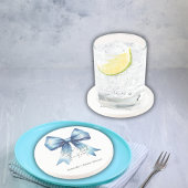 結び目を何かブルーボウブライダルシャワー コースター