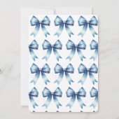 結び目を何かブルーボウブライダルシャワー 招待状 (裏面)